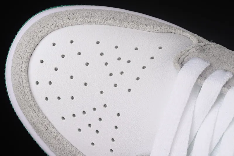 All categories Air Jordan Jordan series basketball shoes Air Jordan 1 Mid Different versions Air Jordan 1 Mid AJ1 Joe 1 white gray green mid-top basketball shoes DC7294-103
